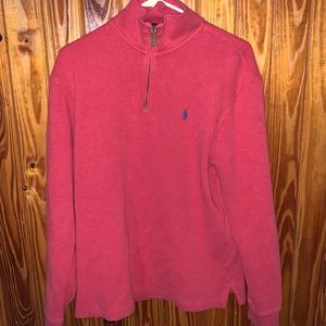 Red Nike sweater. Very good to wear to events u dress up nice at. Keeps me warm